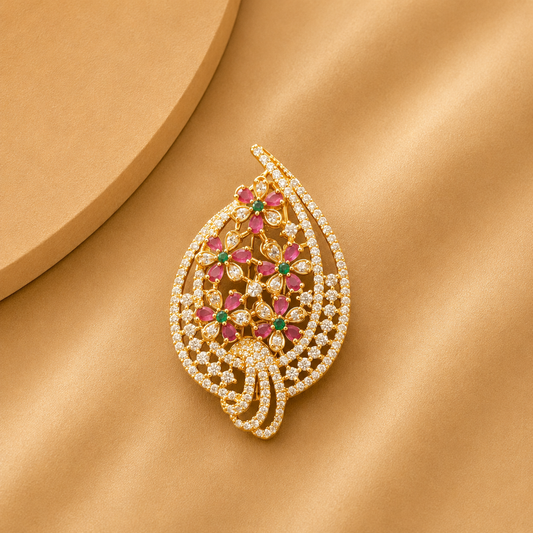 Zircon saree pin