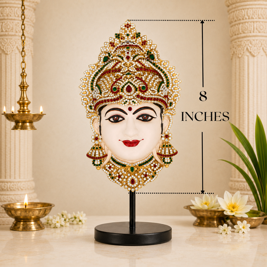 Lakshmi Devi Face Full Stone Ruby