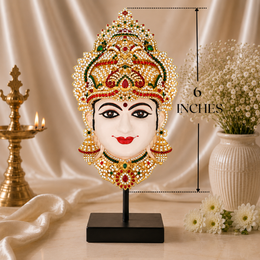 Lakshmi Devi Face Full Stone Ruby