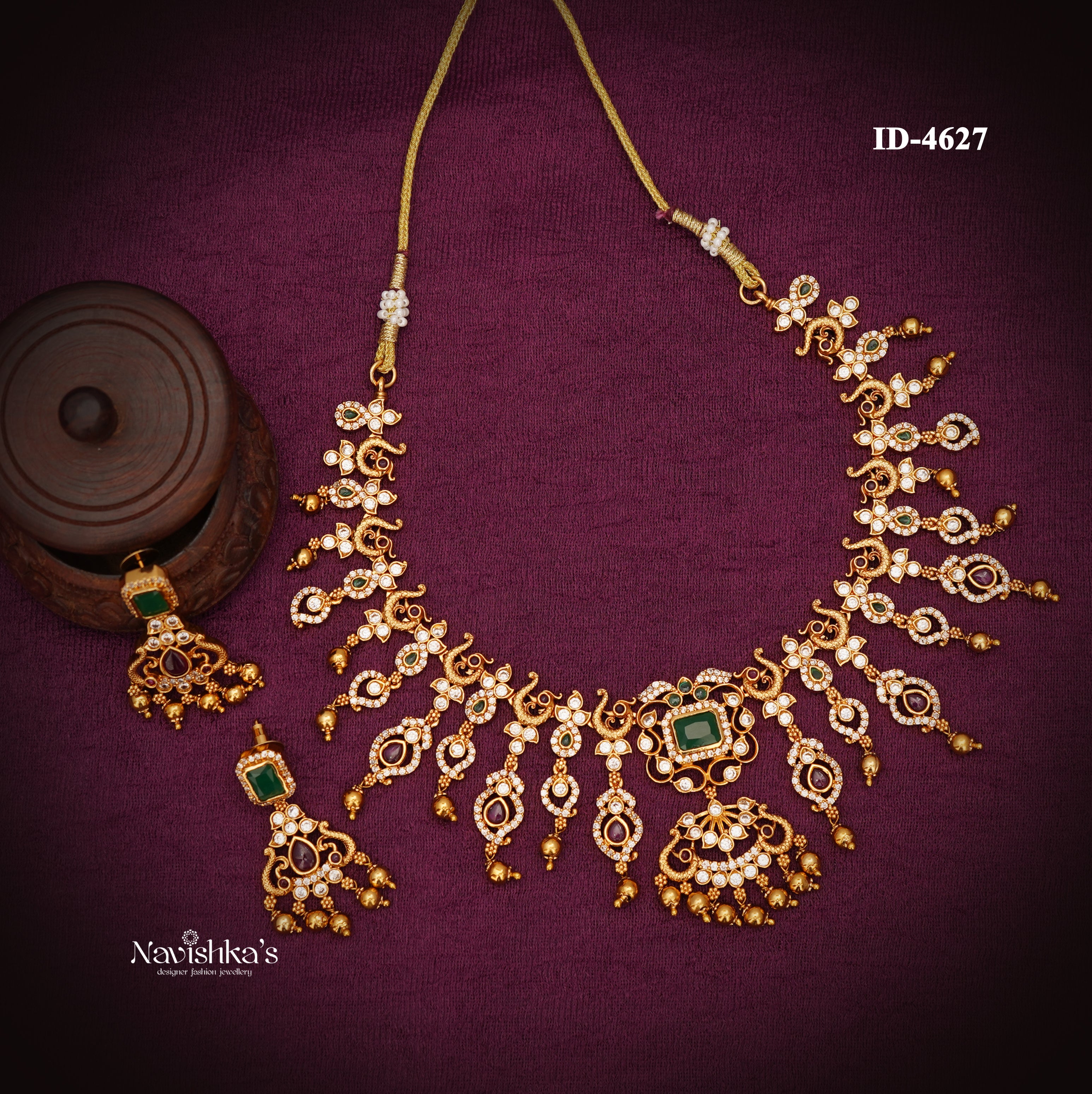 Antique Bridal Necklace Set for Women Navishka's designer fashion