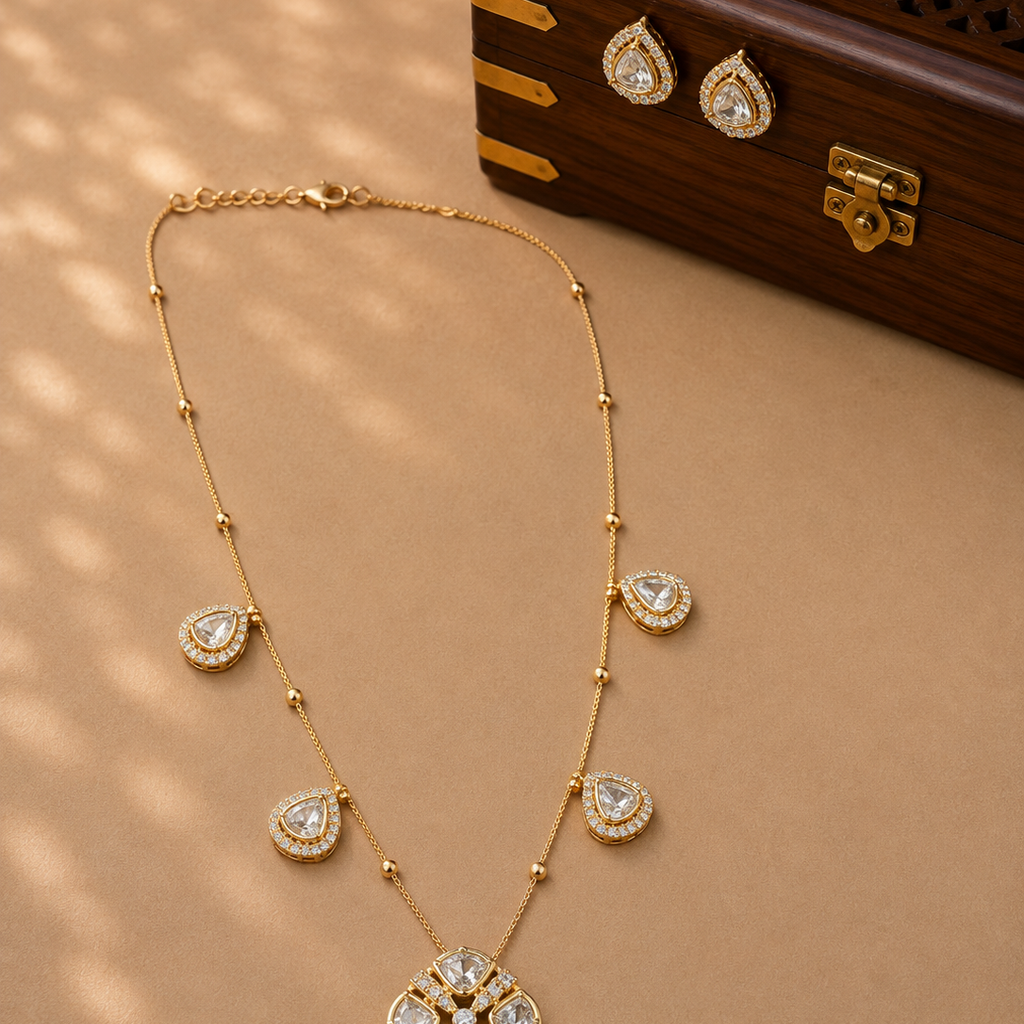 Antique  polki Pendant Chain