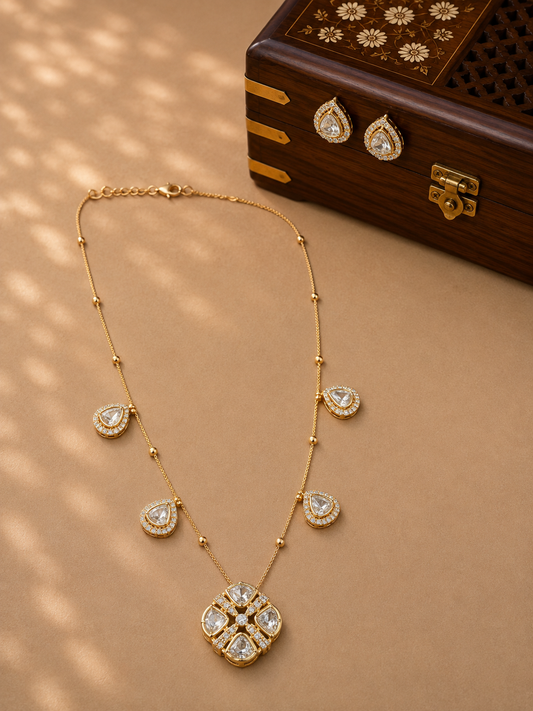 Antique  polki Pendant Chain