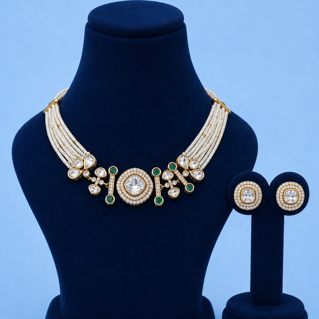 Polki Beads Necklace Set