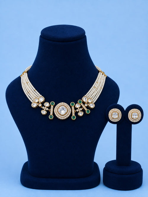 Polki Beads Necklace Set