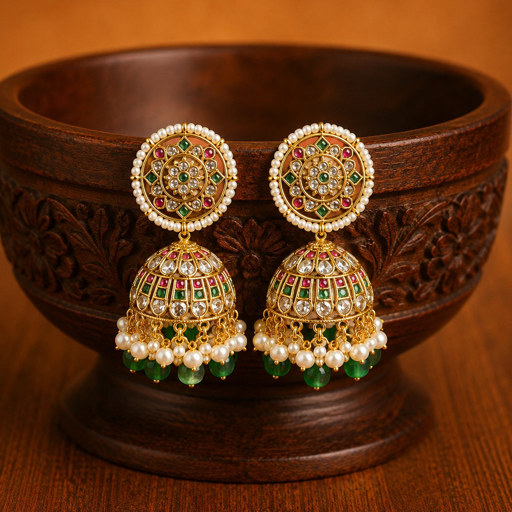 Pota Stone Jhumkas